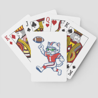 Lustige Katze Football-Spieler Spielkarten
