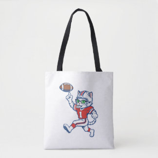 Lustige Katze Football-Spieler Tasche
