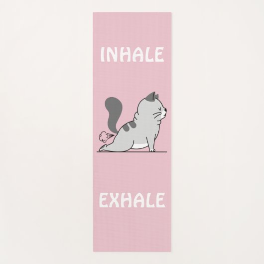 lustige Katze-Furz inhalieren Exhale pink Yogamatte (Vorderseite)
