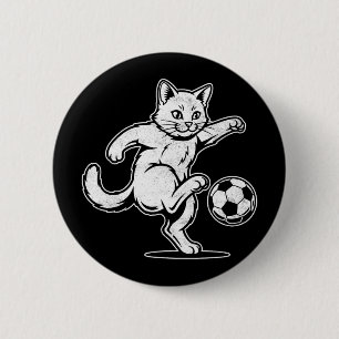 Lustige Katze Fußball Ll Grafik - Süßer Fußball Fa Button