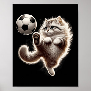 Lustige Katze Fußball Ll Katze spielt Fußball Meme Poster