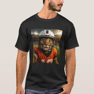 Lustige Katze Fußball Sportporträt Meme T-Shirt