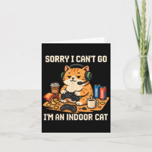 Lustige Katze Gamer Indoor Introvert Lazy Humor Pi Karte