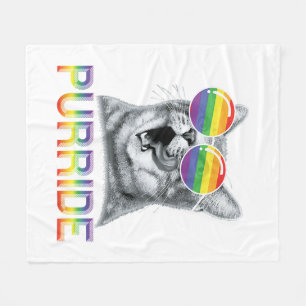 Lustige Katze Gay Pride Regenbogen Sonnenbrille LG Fleecedecke