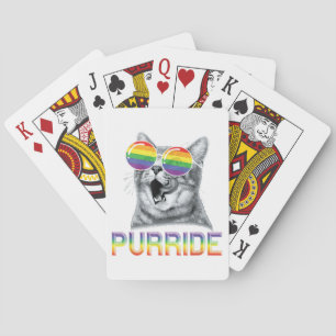 Lustige Katze Gay Pride Regenbogen Sonnenbrille LG Spielkarten