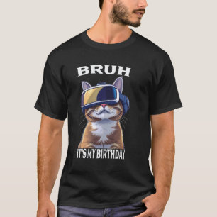 Lustige Katze Geburtstag Jungen Erwachsene Kinder T-Shirt