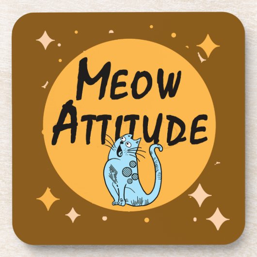 lustige Katze Getränkeuntersetzer (Vorderseite)