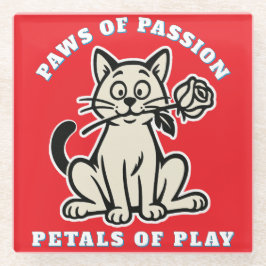 lustige Katze Glasuntersetzer