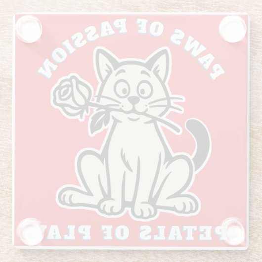 lustige Katze Glasuntersetzer (Rückseite)
