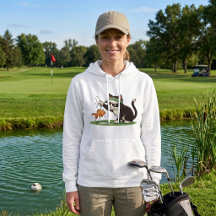 Lustige Katze Golfer Angeln Wasserhindernis