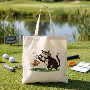 Lustige Katze Golfspieler Angeln Wassergefahr Tragetasche