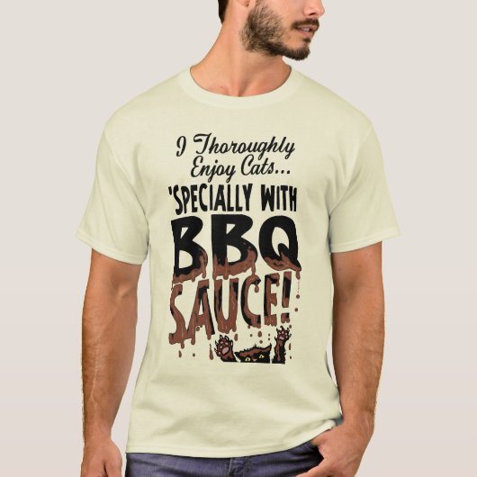 Lustige Katze GRILLEN T-Shirt (Vorderseite)