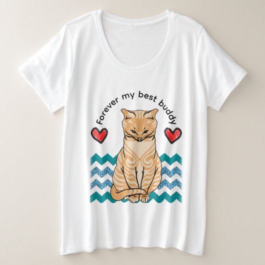 lustige Katze Große Größe T-Shirt (Design vorne)