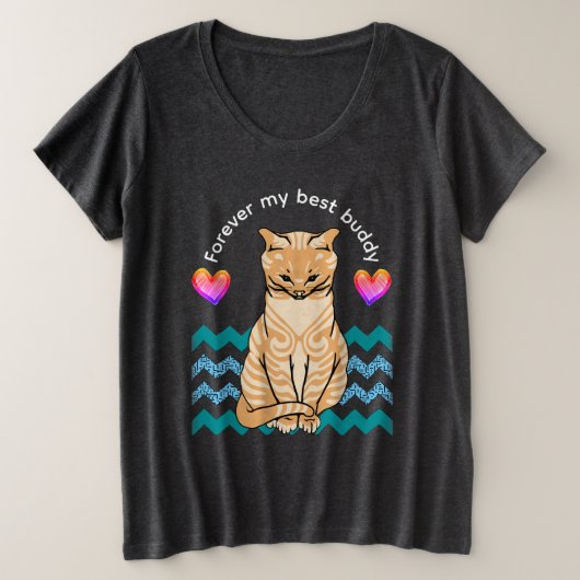 lustige Katze Große Größe T-Shirt (Design vorne)
