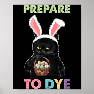 Lustige Katze Hasenohren bereiten sich darauf vor, Poster
