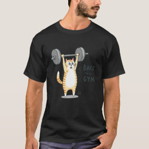 Lustige Katze hebt Gewichte zurück ins Fitnessstud T-Shirt