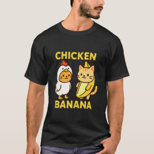 Lustige Katze Huhn Banane T-Shirt
