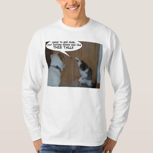 Lustige Katze/Hund T-Shirt (Vorderseite)