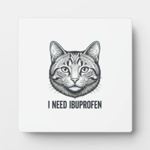 Lustige Katze Ibuprofen Vintage Gravur Design_1 Fotoplatte