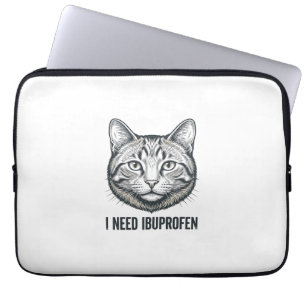 Lustige Katze Ibuprofen Vintage Gravur Design_1 Laptopschutzhülle