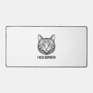 Lustige Katze Ibuprofen Vintage Gravur Design_1 Schreibtischunterlage