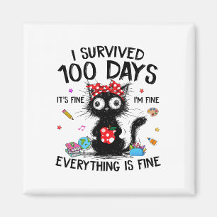 Lustige Katze ich habe 100 Tage Schul-Shirts Tee ü Magnet