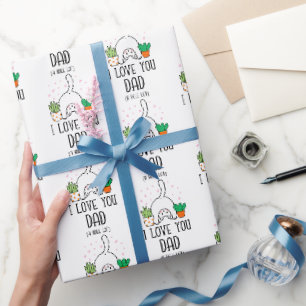 Lustige Katze ich liebe dich Papa ein ganzes Loch Geschenkpapier