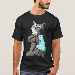 Lustige Katze Ich Liebe Mama Tattoo Kätzchen Liebh T-Shirt