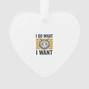 Lustige Katze, ich mache, was ich will, Vintage-Gr Ornament