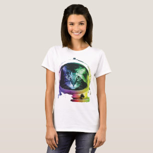 Lustige Katze im Raum-T - Shirt