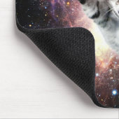 Lustige Katze im Weltraum Mousepad (Ecke)