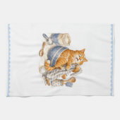 Lustige Katze in der Küche Geschirrtuch (Horizontal)