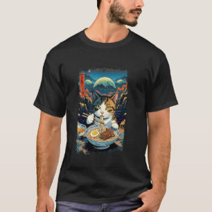 Lustige Katze isst japanische Ramen Outer Space Re T-Shirt