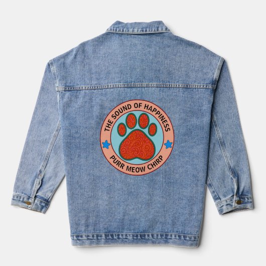lustige Katze Jeansjacke (Rückseite)