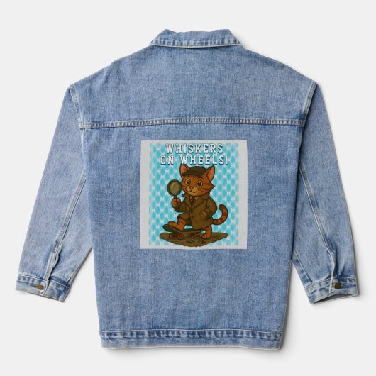 lustige Katze Jeansjacke (Rückseite)