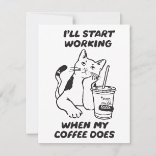 Lustige Katze Kaffee Liebhaber Karte