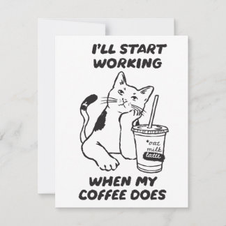 Lustige Katze Kaffee Liebhaber Karte