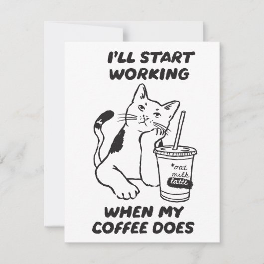 Lustige Katze Kaffee Liebhaber Karte (Vorderseite)