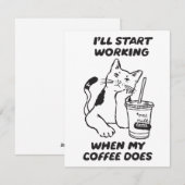 Lustige Katze Kaffee Liebhaber Karte (Vorne/Hinten)