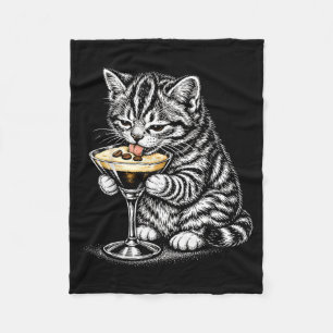 Lustige Katze Kaffee Schwanz Schwarze Tinte Kätzch Fleecedecke