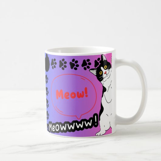 lustige Katze Kaffeetasse (Rechts)