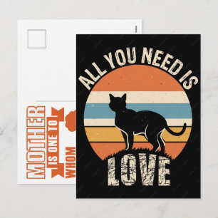Lustige Katze, Katzenmutter, Frauenkatze Geschenk  Feiertagspostkarte