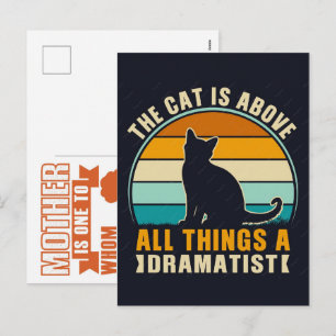 Lustige Katze, Katzenmutter, Frauenkatze Geschenk  Feiertagspostkarte