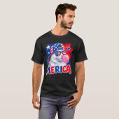 Lustige Katze Kaugummi 4. Juli Männer Frauen ameri T-Shirt (Vorne ganz)