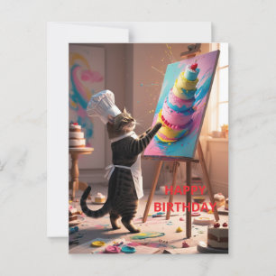 Lustige Katze Kuchen Alles Gute zum Geburtstag Gru Postkarte