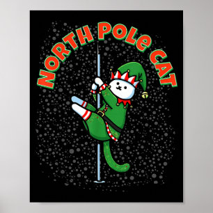 Lustige Katze Le Tanz-Elfen-Kostüm Weihnachten Fei Poster