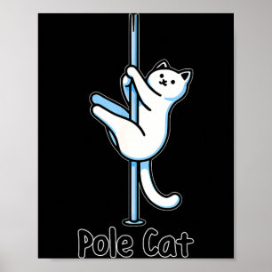 Lustige Katze Le tanzt oder ist es ein Lecat Worts Poster