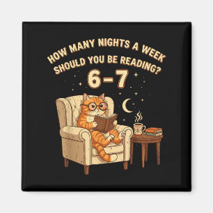 Lustige Katze liest 6-7 Meme Engländer Buchliebhab Magnet