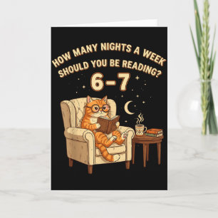 Lustige Katze liest 6-7 Meme Englischlehrer Bücher Karte