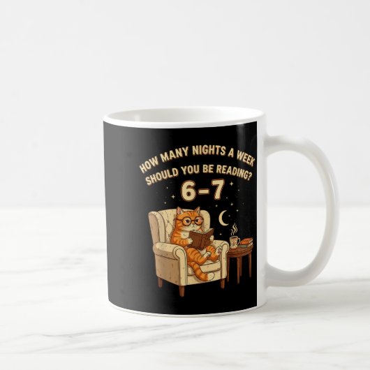 Lustige Katze liest 6-7 Meme Englischlehrer Buchli Kaffeetasse (Rechts)